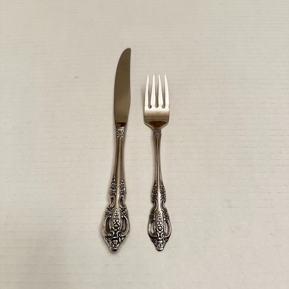 Oneida SSS Pembrooke Renoir Stainless Steel Salad Fork & Dinner Knife Flatware
